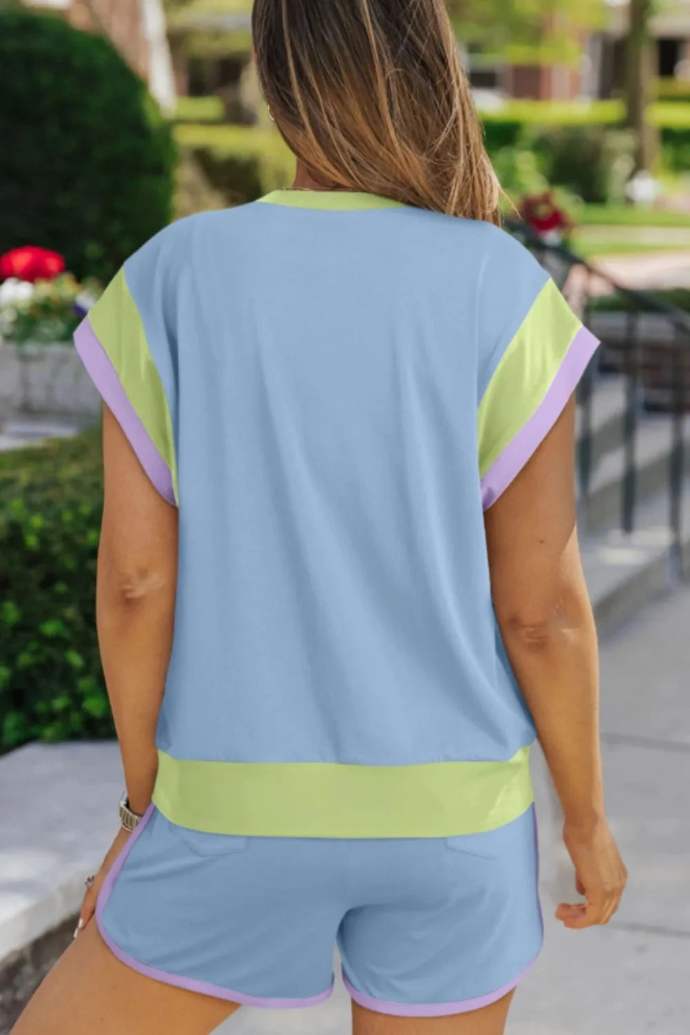 HAPPY EASTER Sequin Round Neck Top and Short Set Simply Love