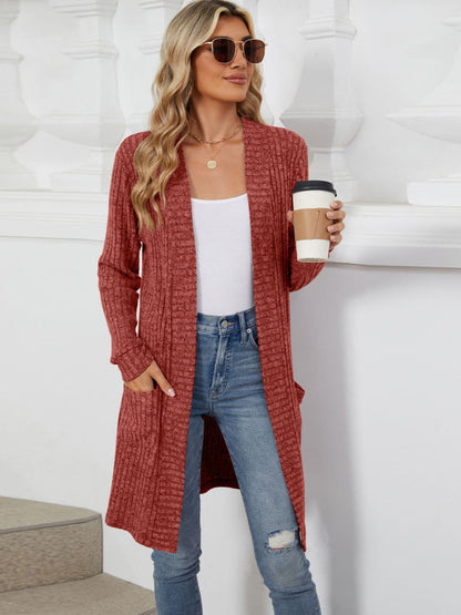 Open Front Long Sleeve Cardigan.