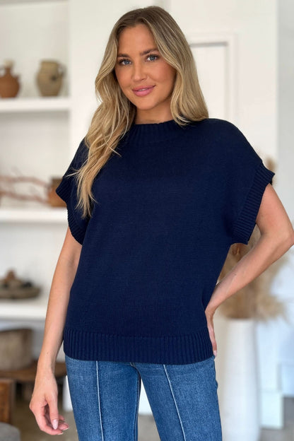 Double take mock neck sweater