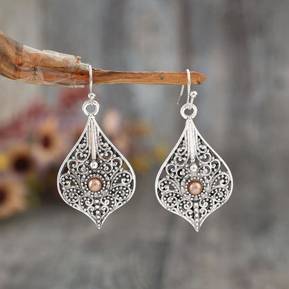 Silver-Plated Cutout Dangle Earrings.