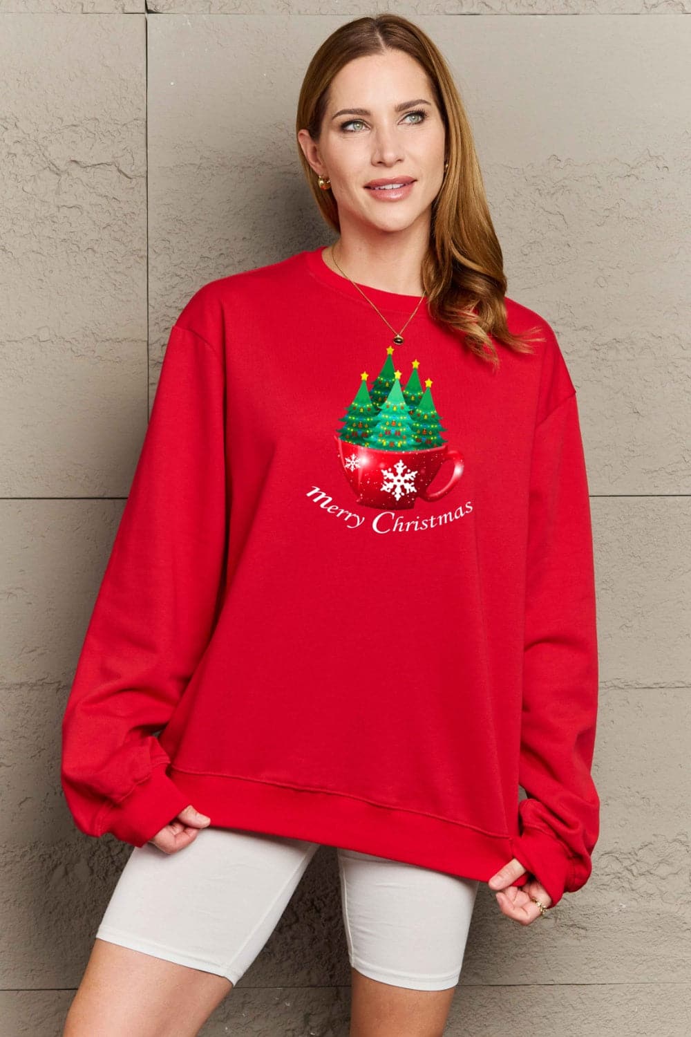 Simply Love Full Size MERRY CHRISTMAS Graphic Sweatshirt.