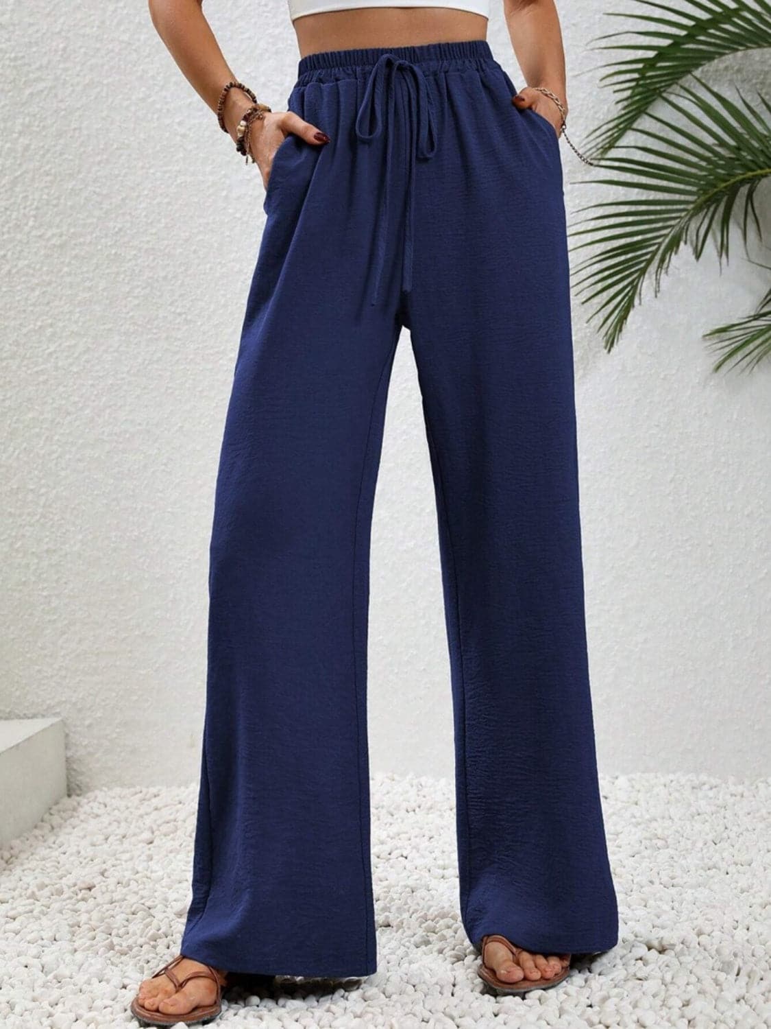 Wide Leg Drawstring Pants.