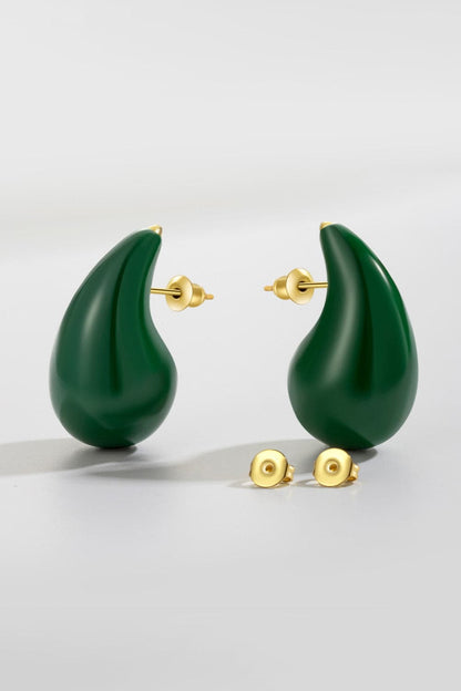 Elegant water drop brass earrings for a minimalist touch