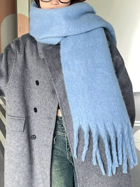 Solid Color Fringe Scarf Simply Love