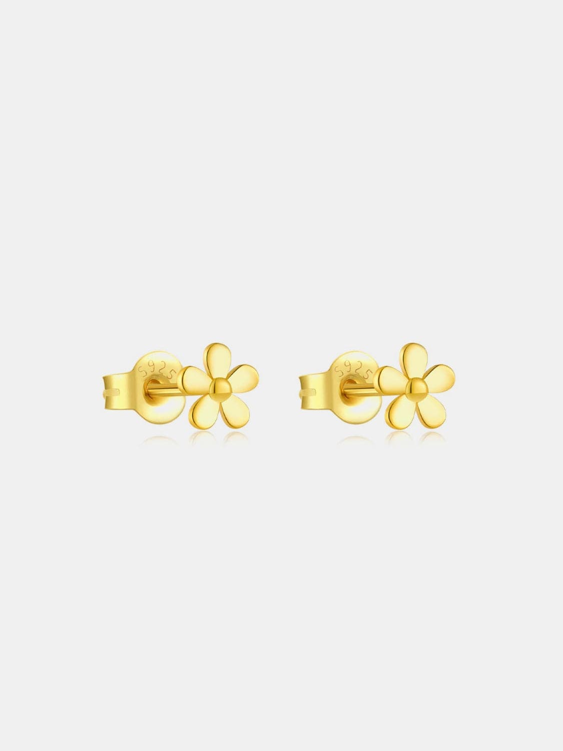 925 Sterling Silver Flower Shape Stud Earrings.