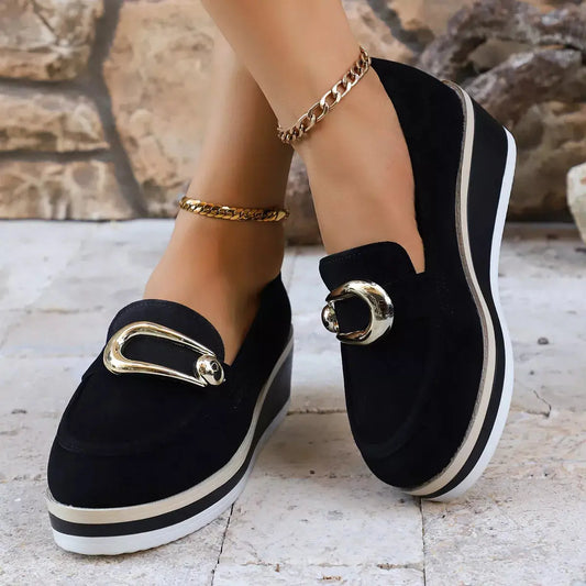 Round Toe Wedge Loafers Simply Love
