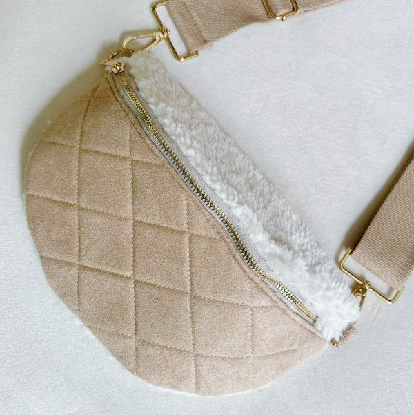 Fuzzy And Quilted Luxe Sling Bag Coco’s Tee Boutique