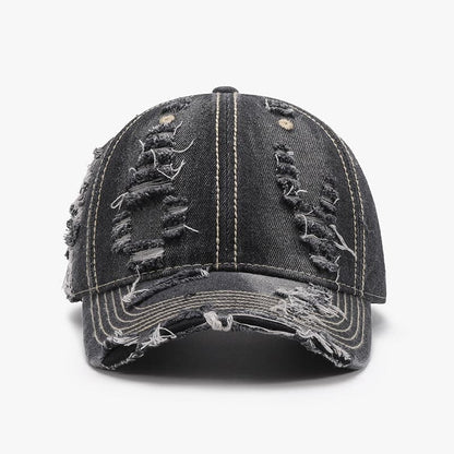 Distressed Adjustable Cotton Baseball Cap.