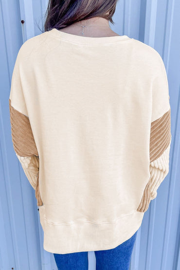 Round Neck Long Sleeve Sweatshirt.