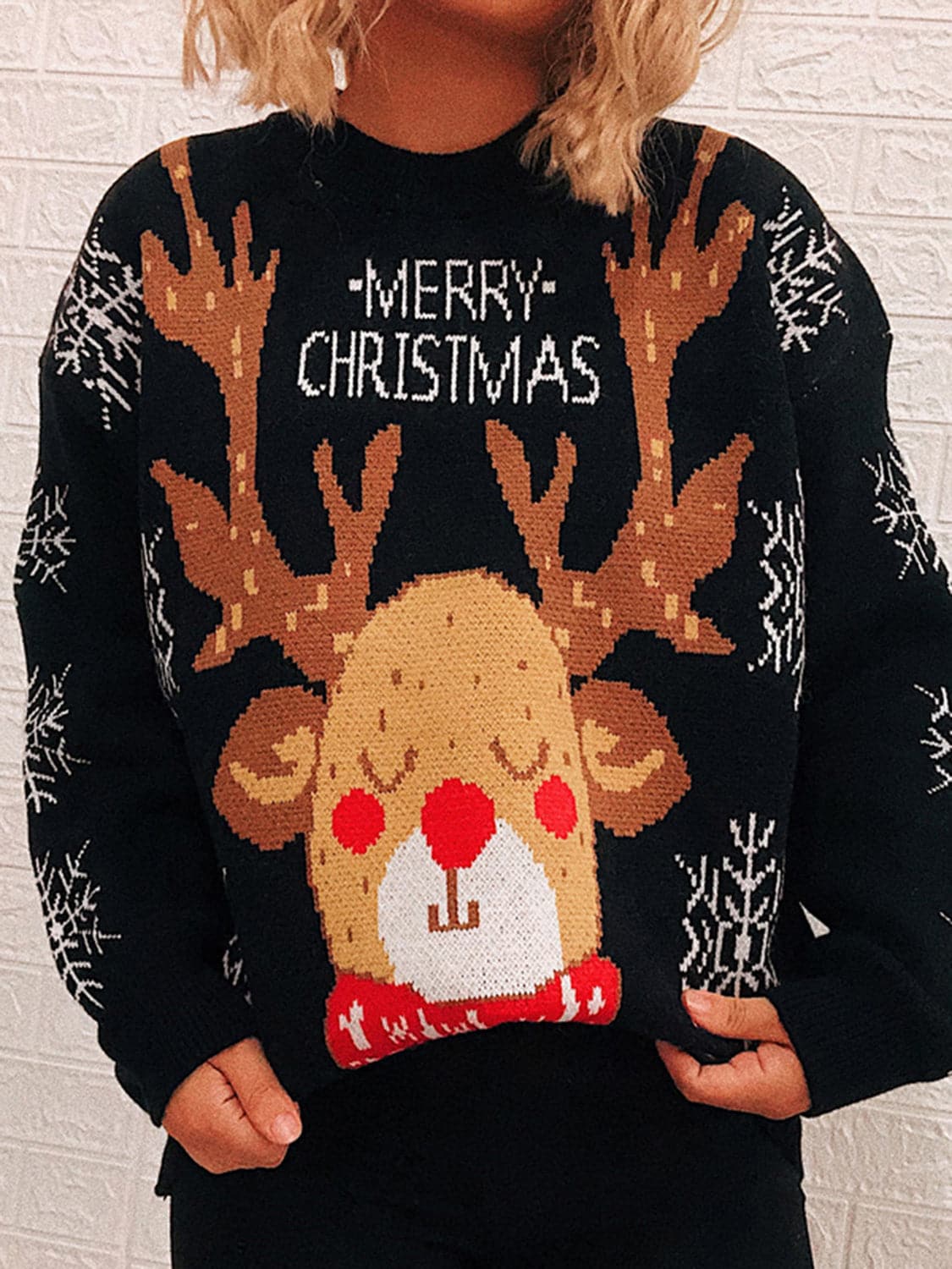 Christmas Element Long Sleeve Sweater.