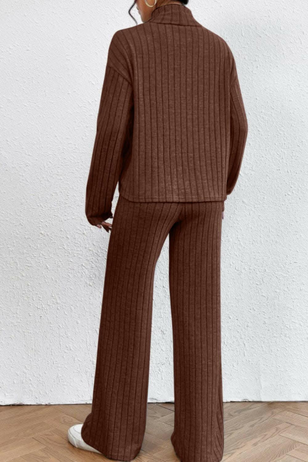 Chic mock neck top & pants set - Love Salve 