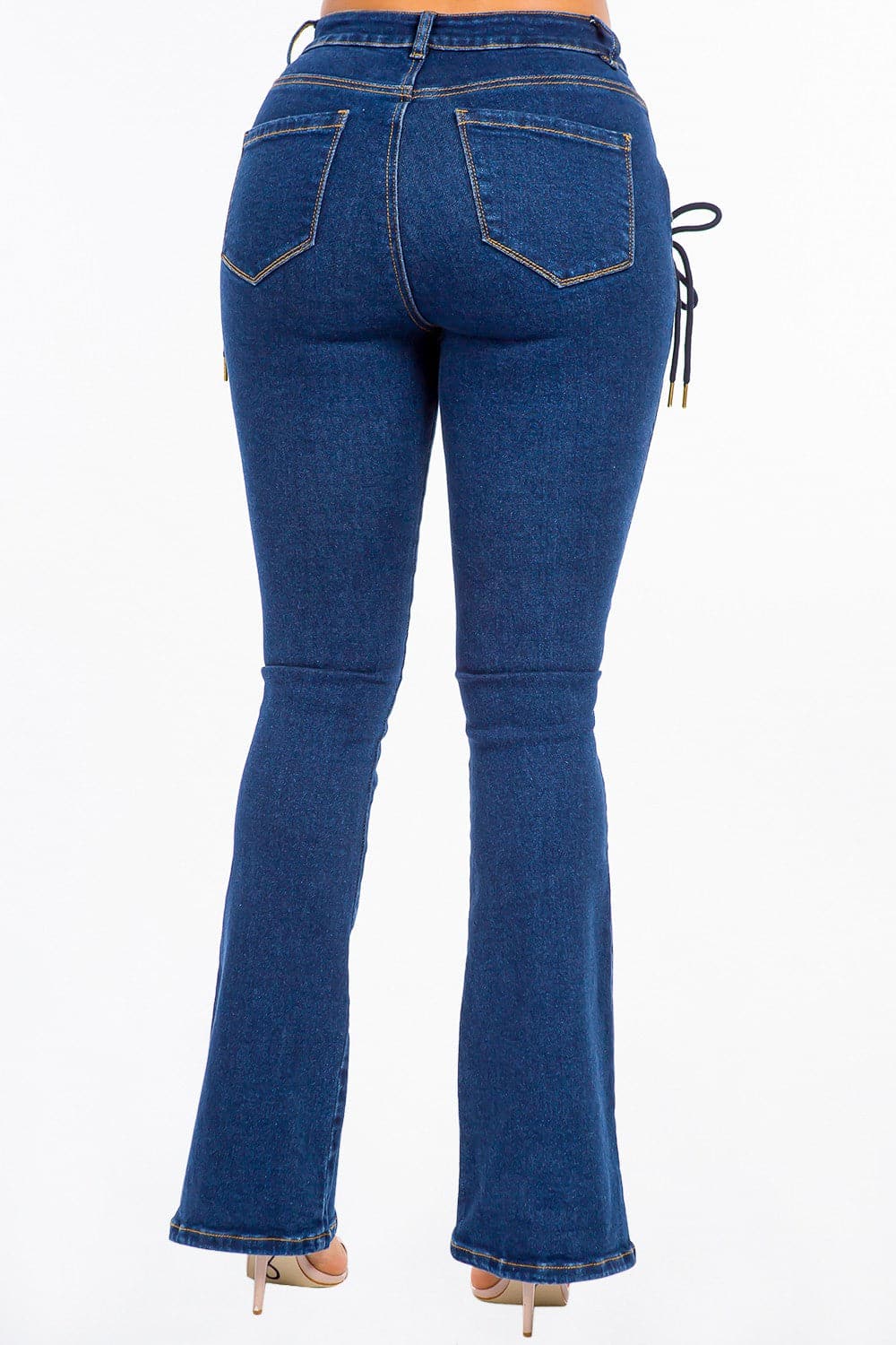 Lace-up high-rise jeans for a chic look