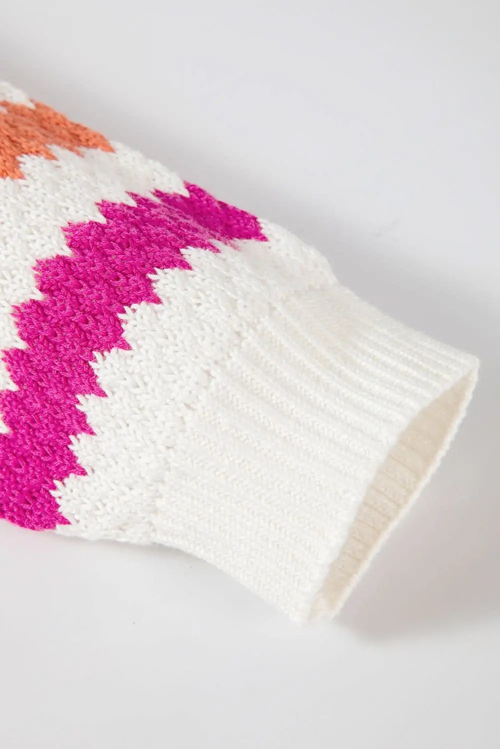 Pink Stripe V Neck Drop Shoulder Plus Size Sweater - Love Salve 