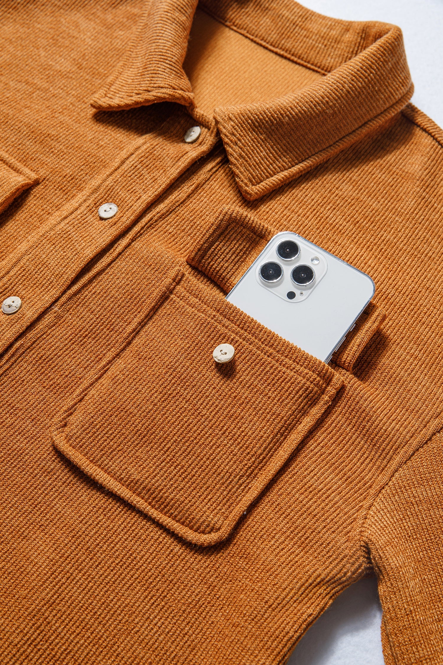 Dear-Lover Orange Knit Shacket Women's Casual Fall Outerwear Cozy & Textured Dear-Lover Dropshipping