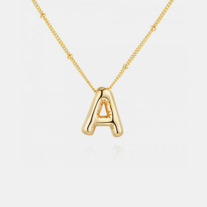Golden Glow Bubble Initial Necklace – Make Your Statement Shine!
