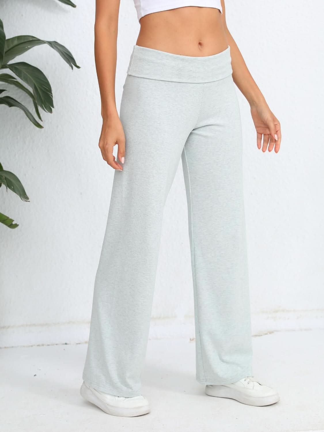 High-Waisted Wide Leg Trousers