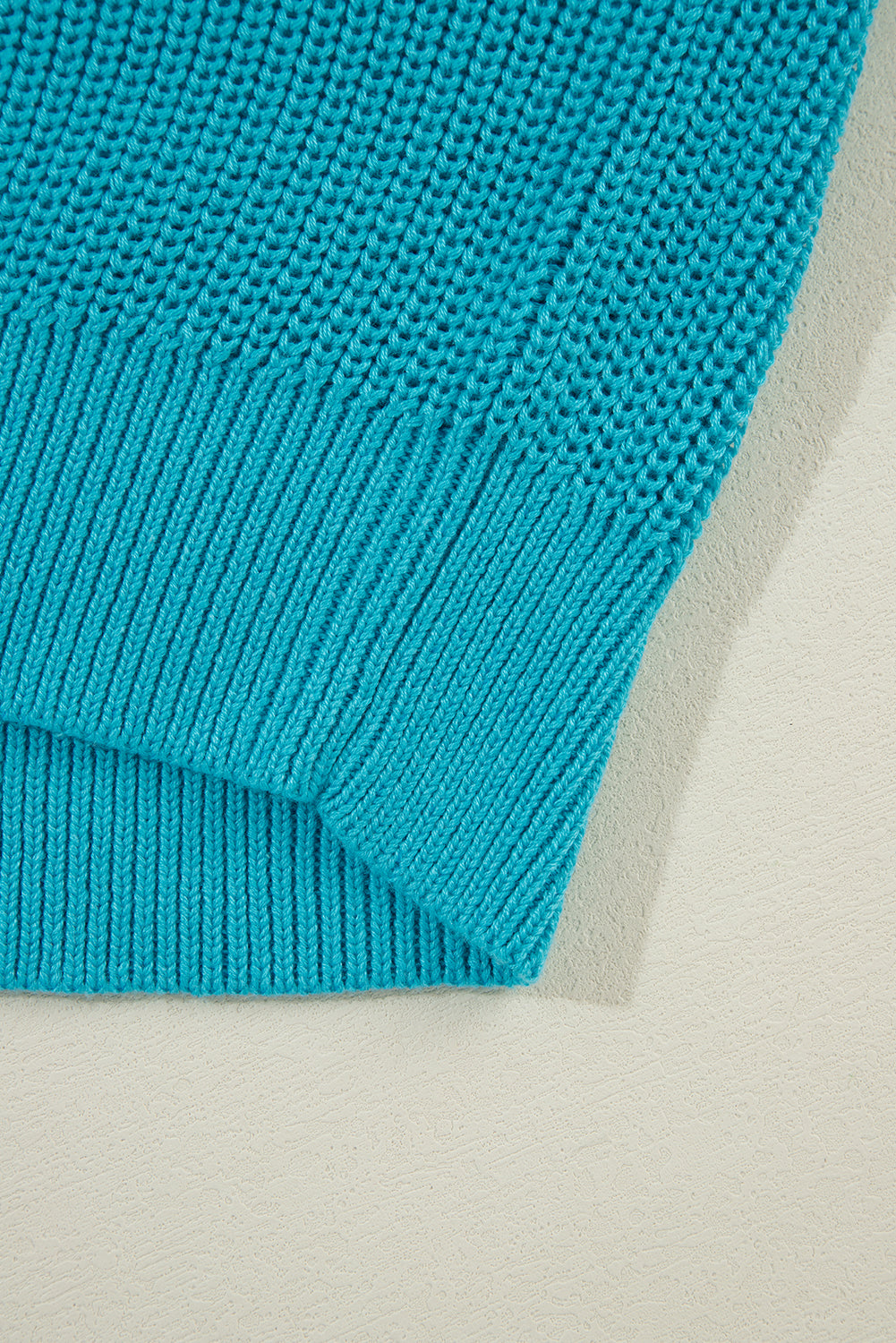 Turquoise Ruffled Knit Sweater