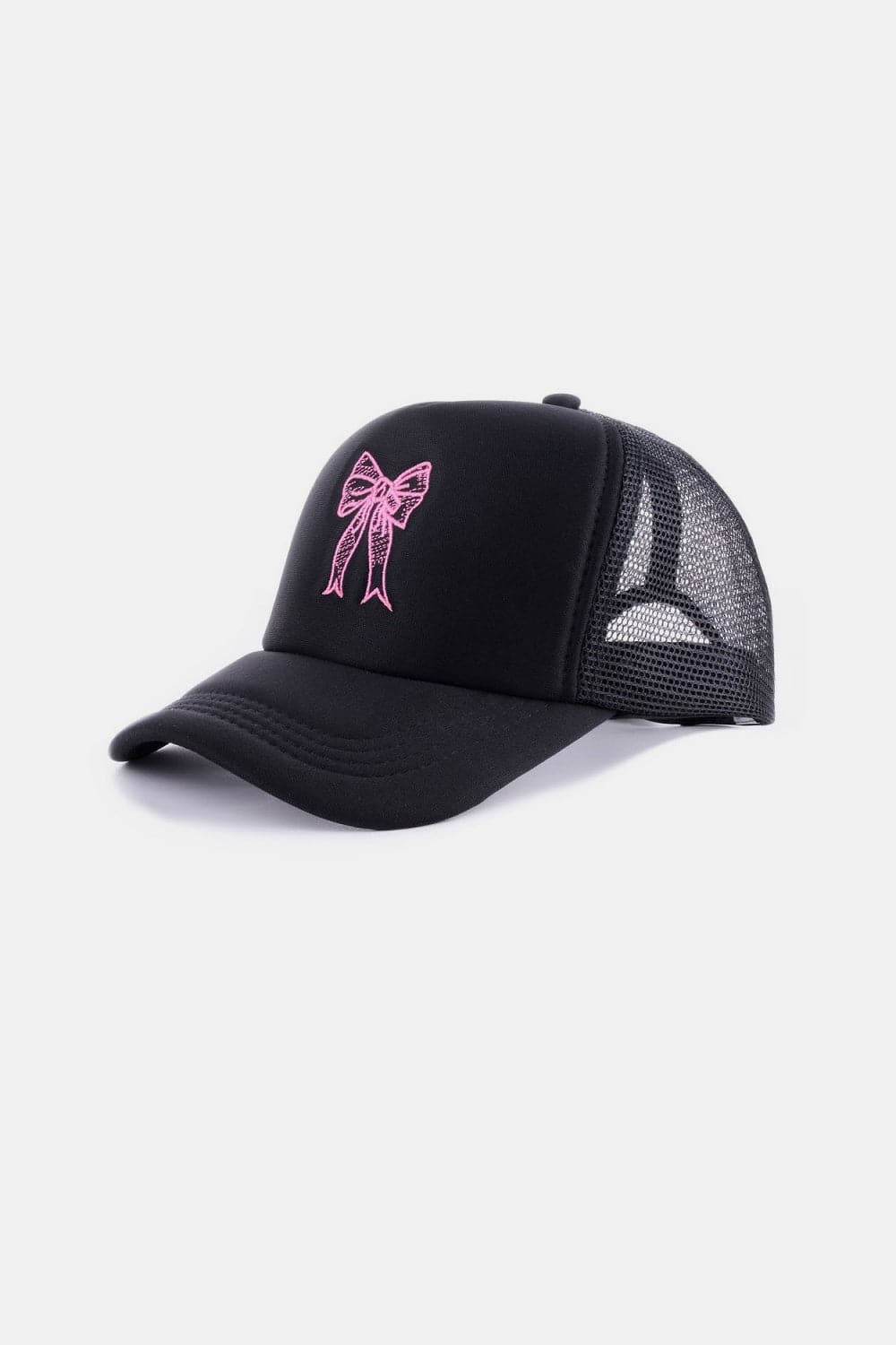 Zenana Ribbon Bow Embroidery Trucker Hat.