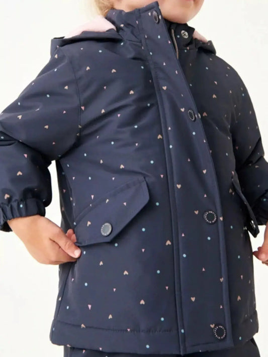 Children's Heart Print Zip Up Jacket Simply Love