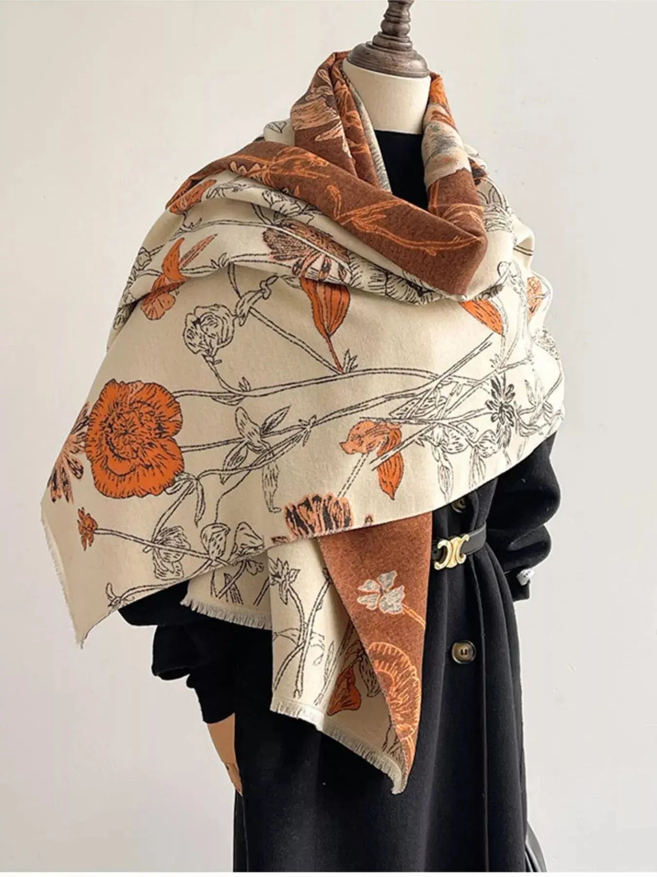 Floral Print Reversible Scarf Simply Love