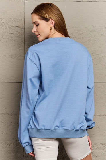 Cozy Chic Graphic Dropped Shoulder Sweatshirt