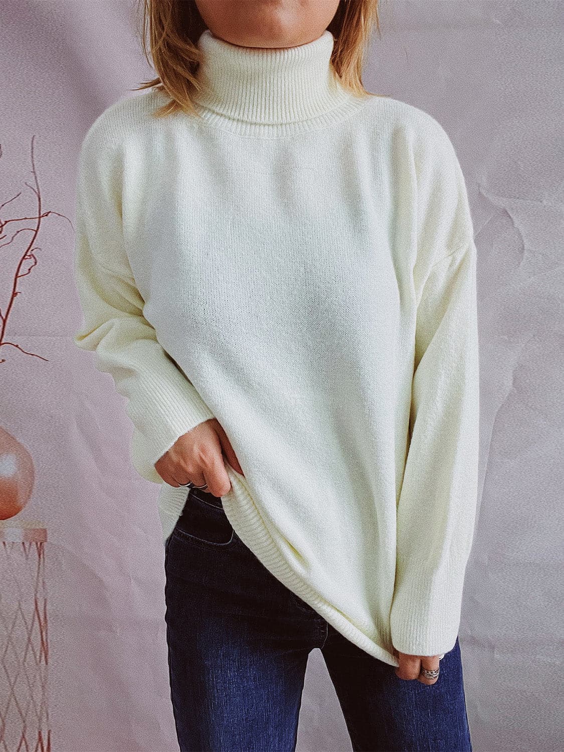 Turtleneck Long Sleeve Sweater.