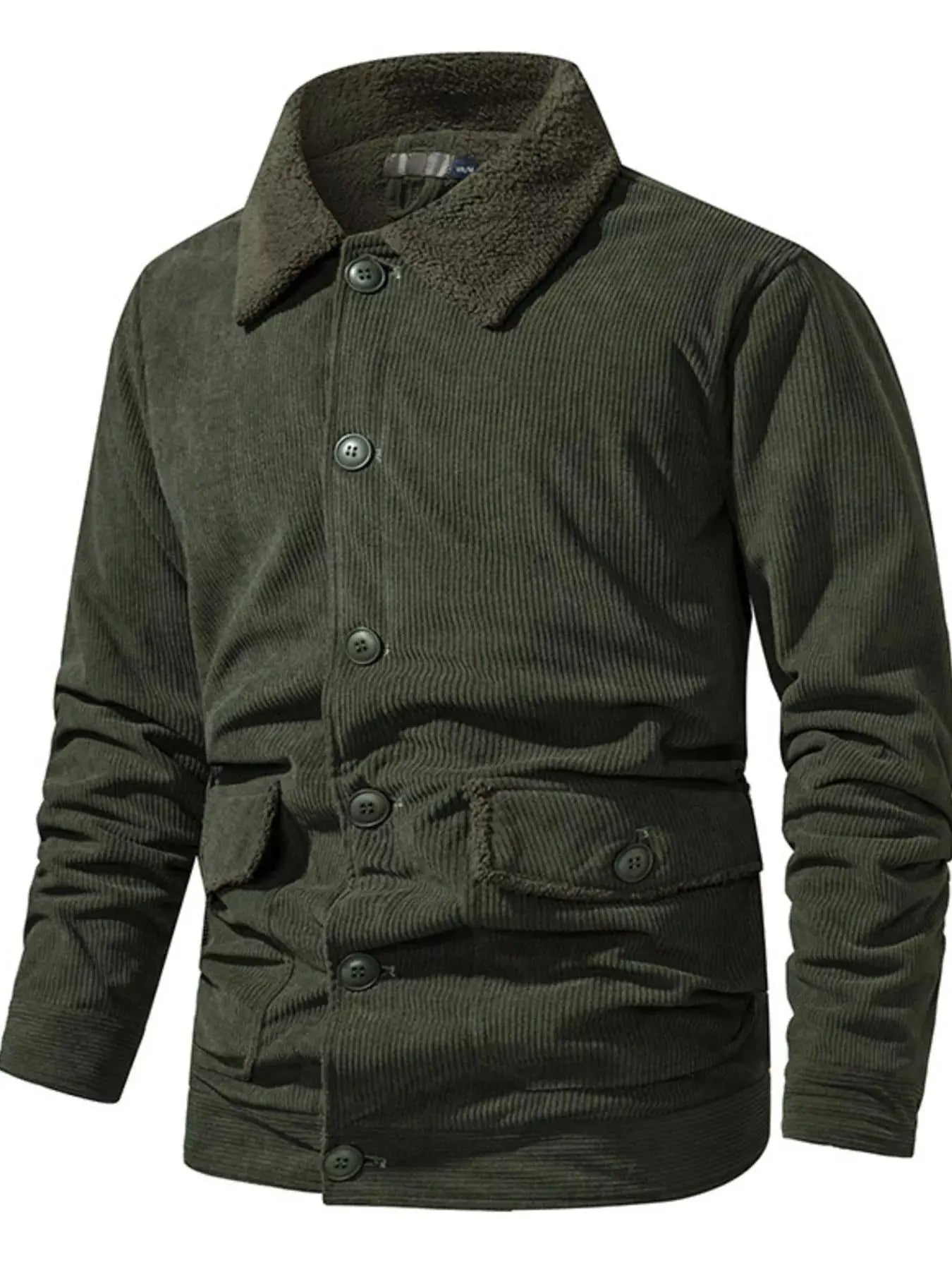 Men's Corduroy Sherpa Lined Button-Up Jacket Simply Love