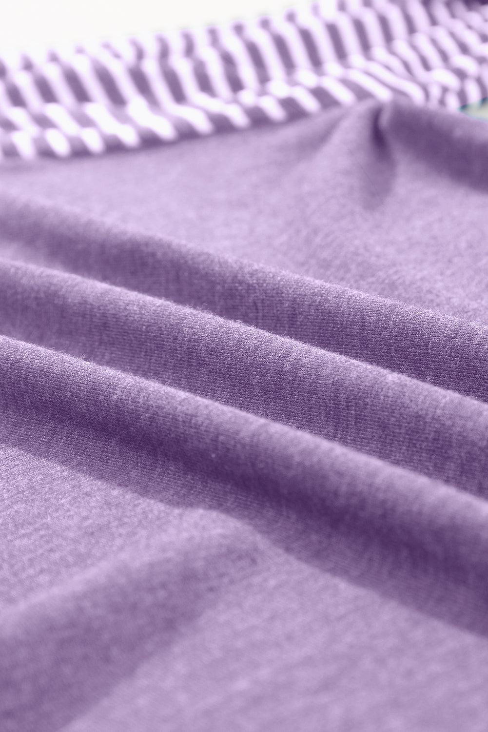 Tillandsia Purple Contrast Striped Raglan Long Sleeve Top