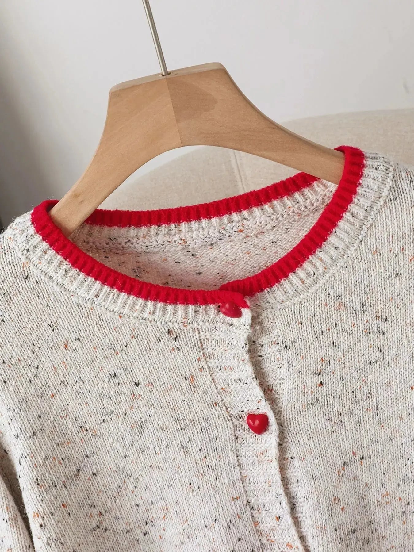 Contrast Trim Button Up Cardigan Simply Love