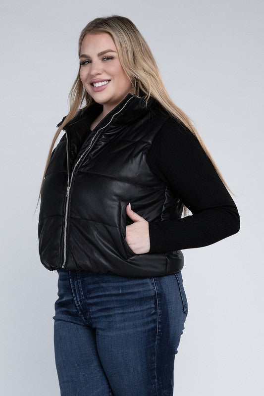 Plus Size Cozy Puff Vest