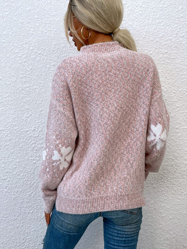 Four Leaf Clover Mock Neck Sweater.