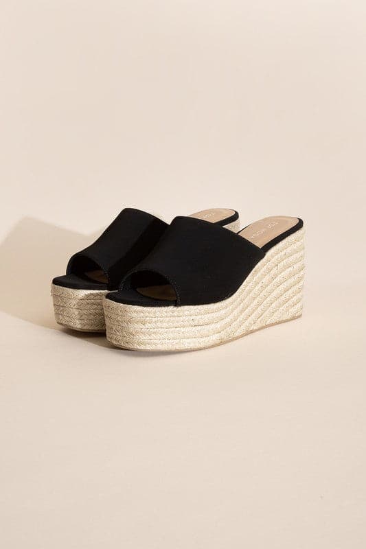 WEBSTER-20 Platform Wedge Slide Heels.