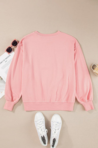 Round Neck Long Sleeve Sweatshirt.