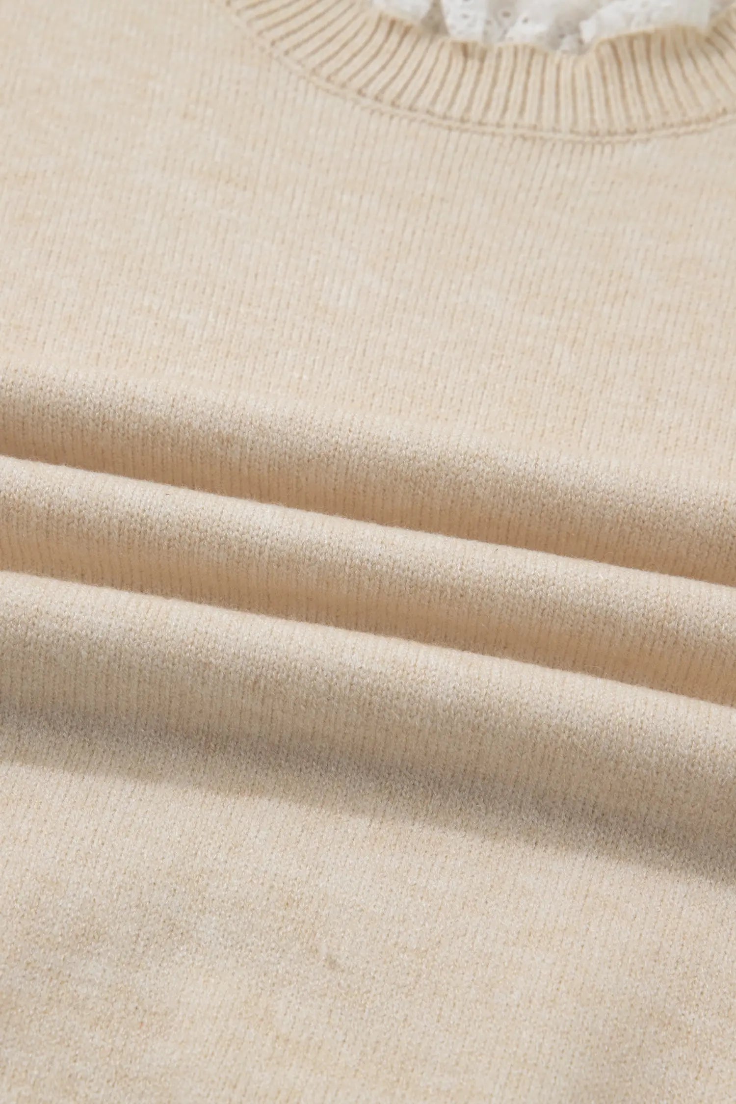 Jet Stream Lace Trim Patchwork Buttoned Cuffs Loose Sweater Dear-Lover Dropshipping