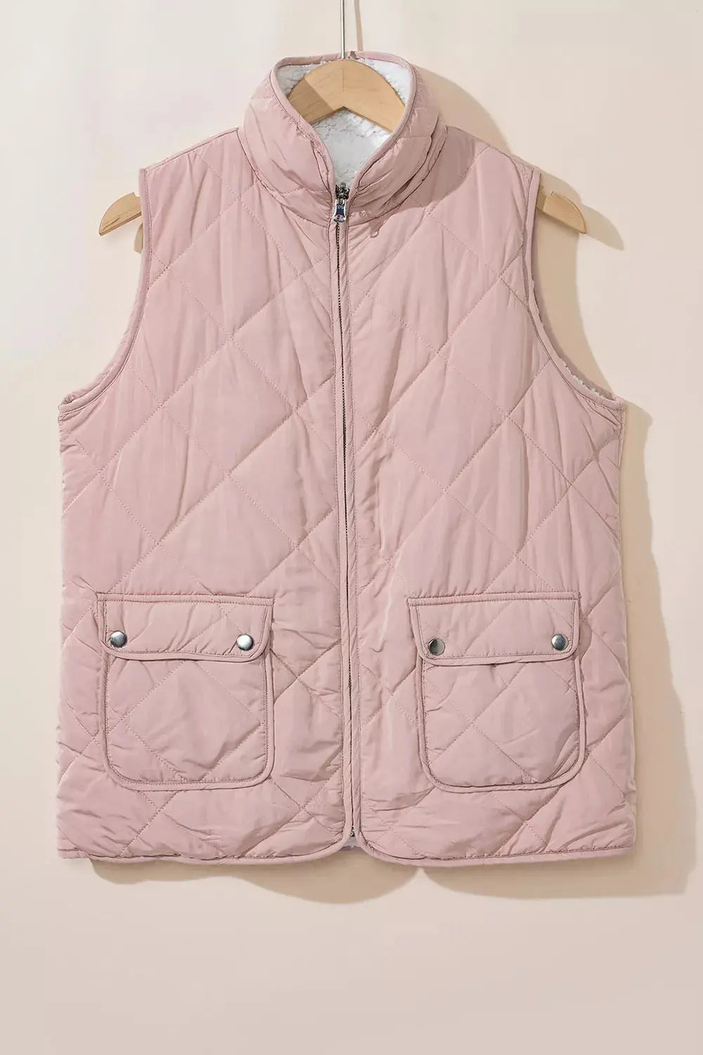 Quilted Sherpa-Lined Vest Coat Simply Love