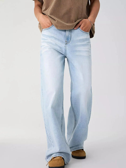 Men's Wash Wide Leg Jeans Simply Love