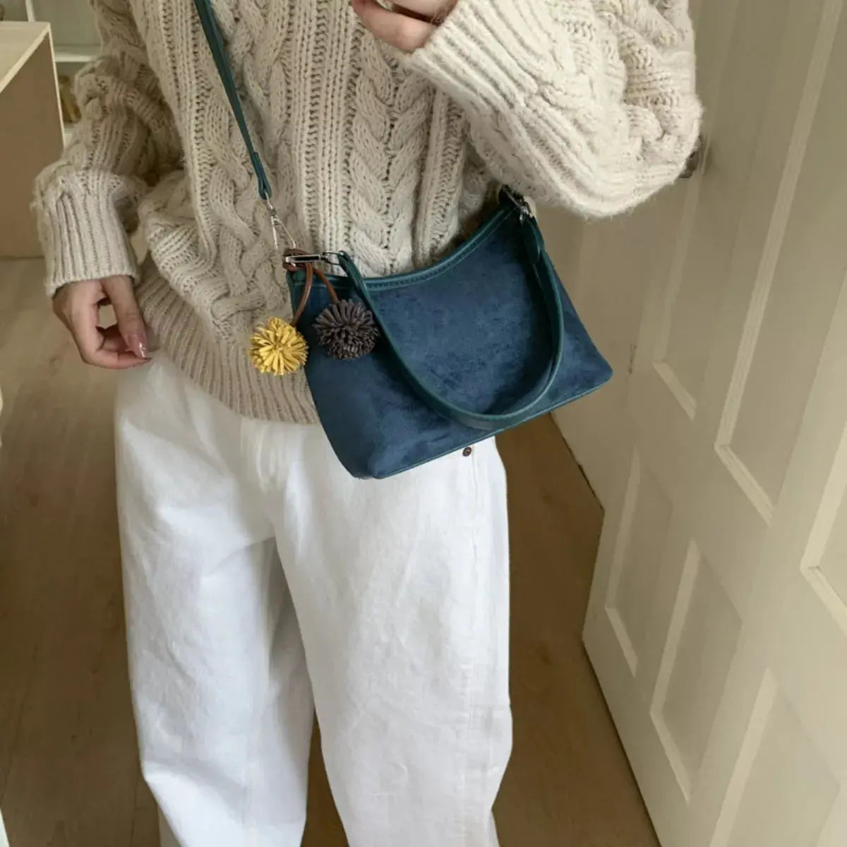 Suede Crossbody Bag with Adjustable Shoulder Strap Simply Love