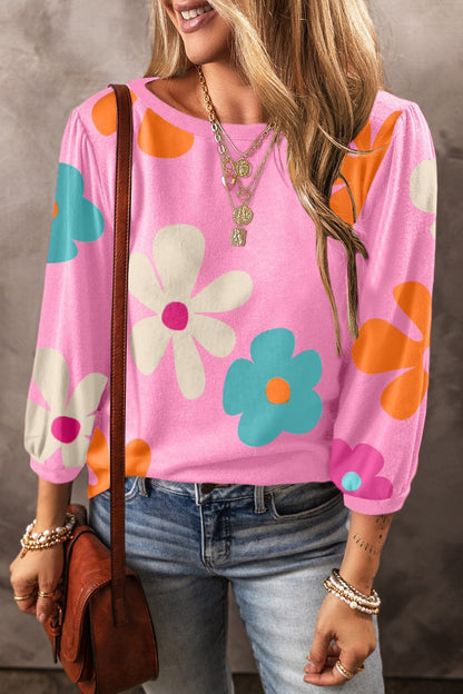 Printed Round Neck Top.