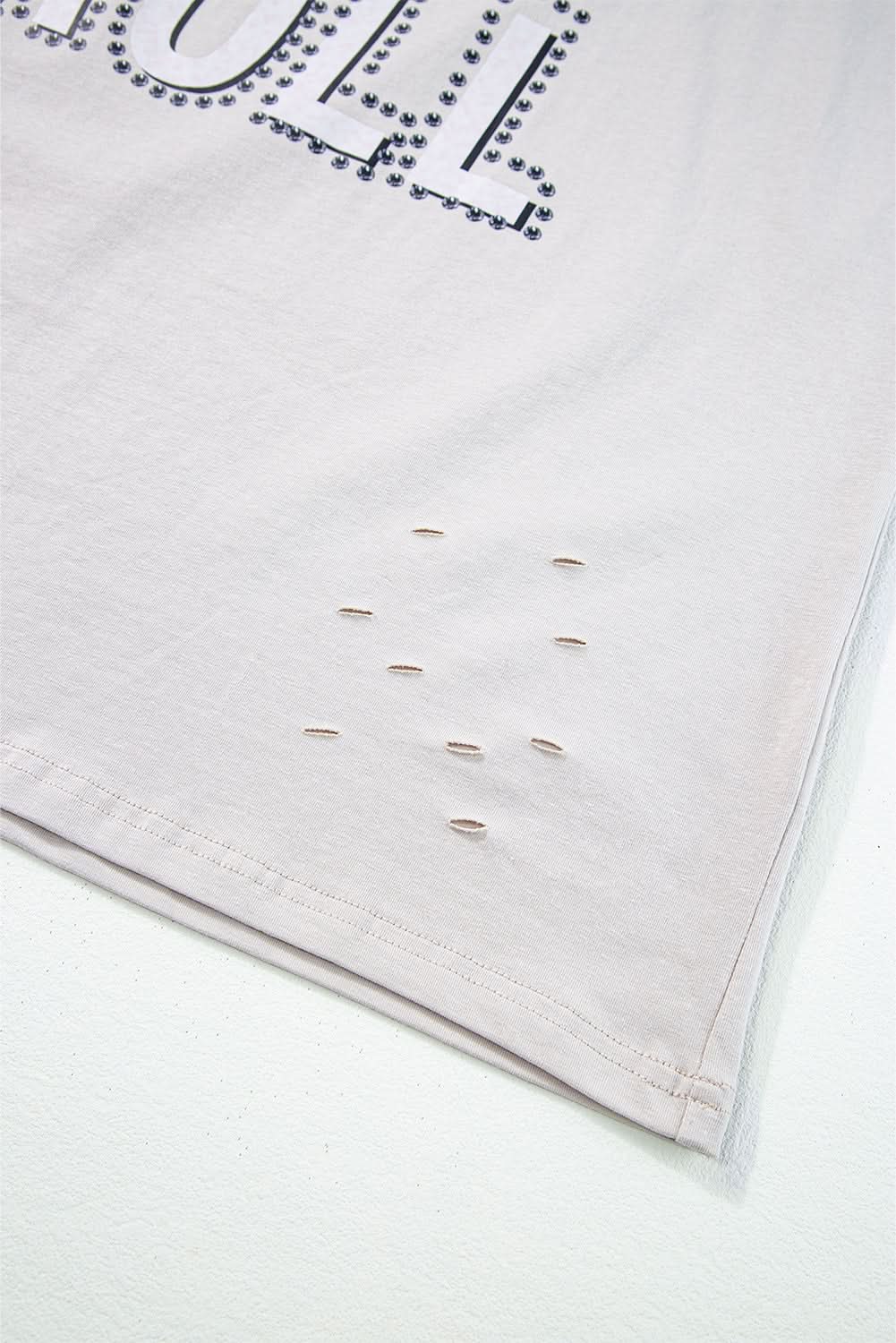 Gray Rock & Roll Graphic Distressed Vintage Tee - Love Salve 