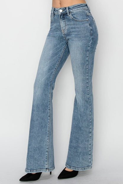 RISEN Full Size Mid Rise Bootcut Jeans.