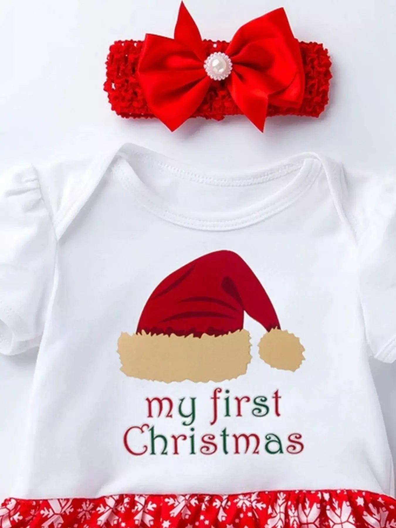 Children's Christmas One Piece Dress with Headband Simply Love