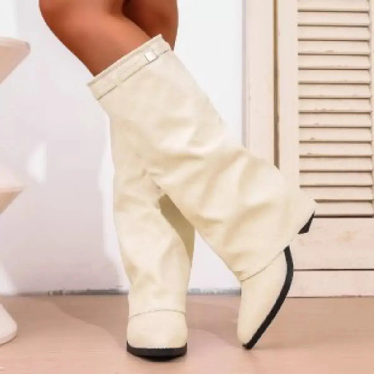 Point Toe Block Heels Boots Simply Love