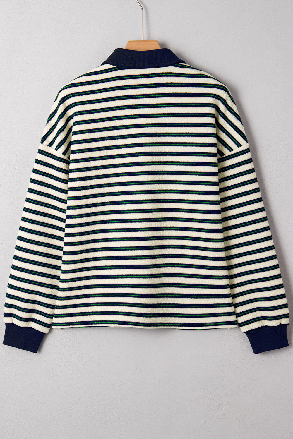 Dear-Lover Blue Striped Top Women's Daily Wear V-Neck Long Sleeve Casual Top Dear-Lover Dropshipping