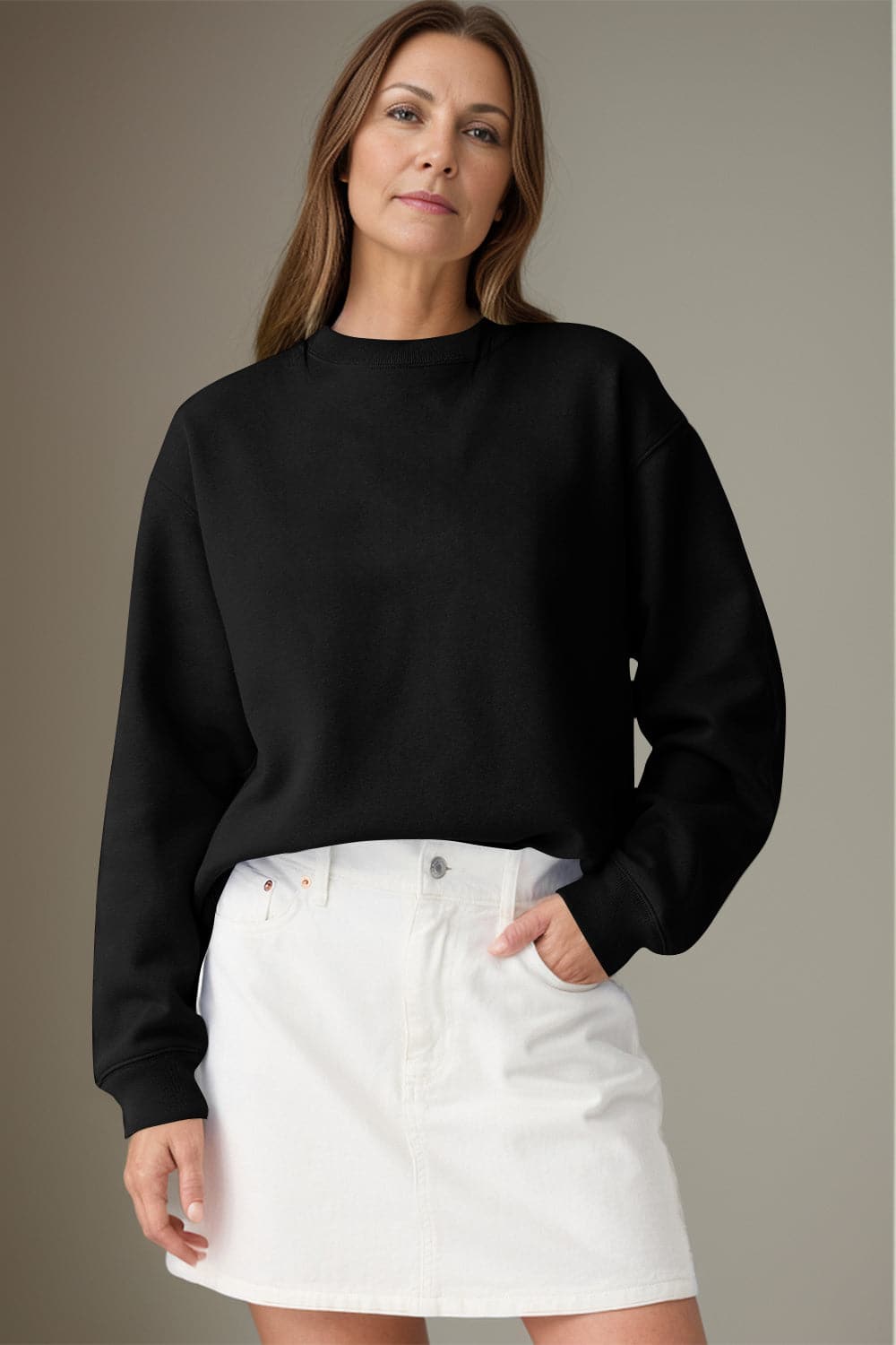 Cozy Essentials: Classic Round Neck Long Sleeve Sweatshirt