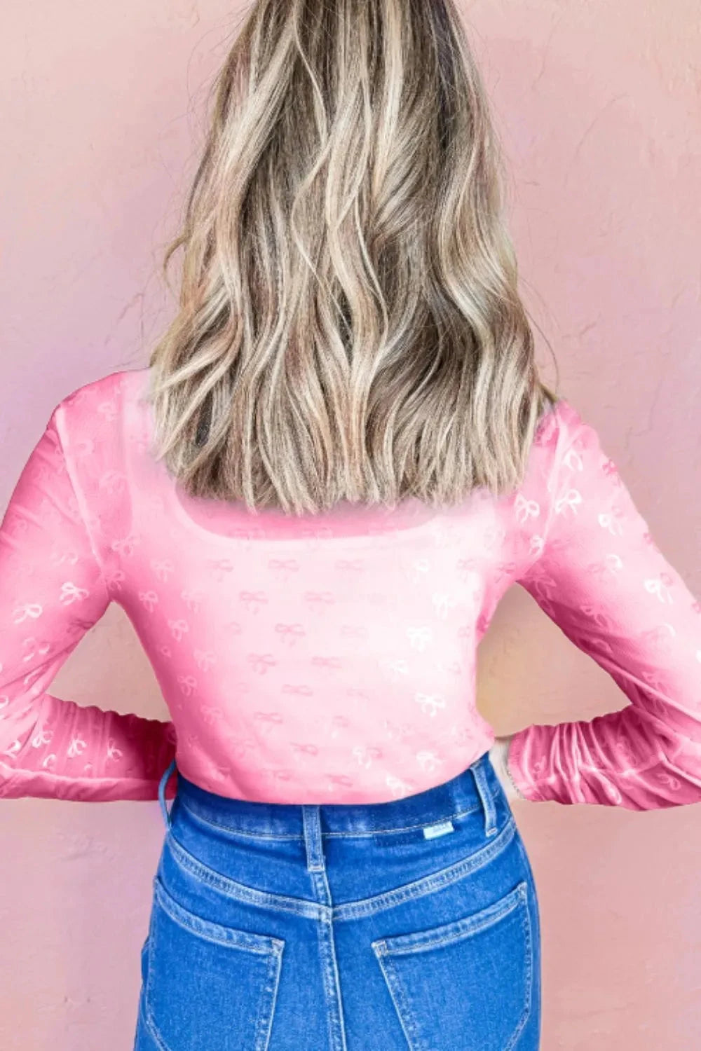 Bow Round Neck Long Sleeve Top Coco’s Tee Boutique