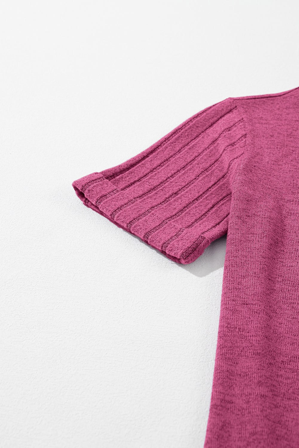 Alma Ribbed Splicing Sleeve Round Neck Top for Women - Love Salve 