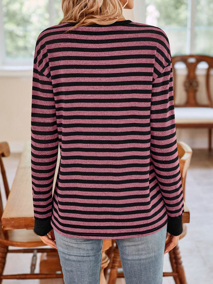 Chic Striped Long Sleeve Tee