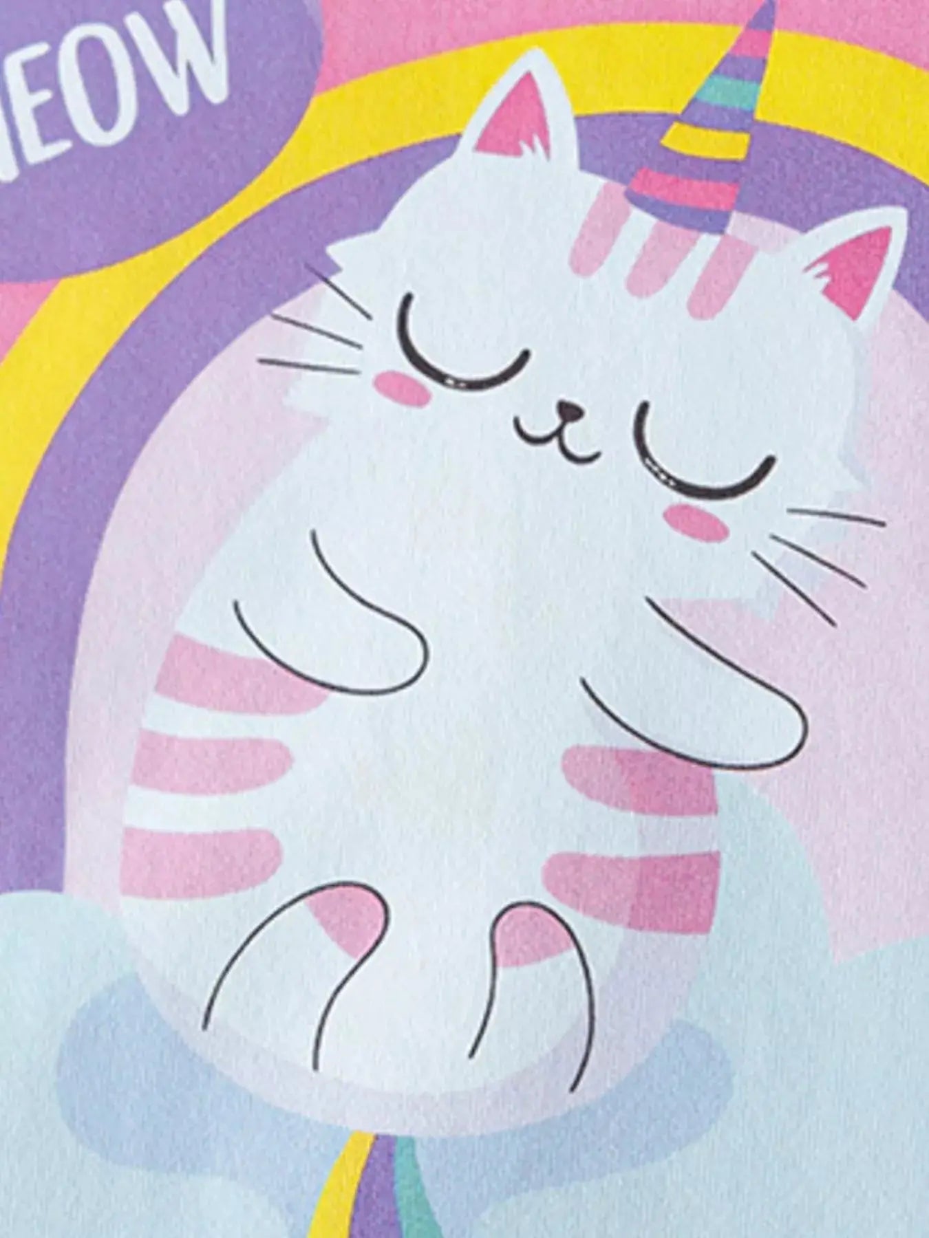 Children's Cartoon Cat Rainbow Graphic Tee Simply Love