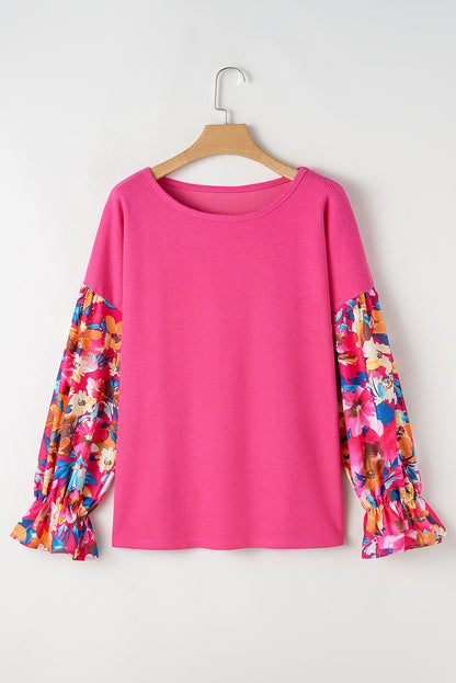 Bright pink plus-size floral top