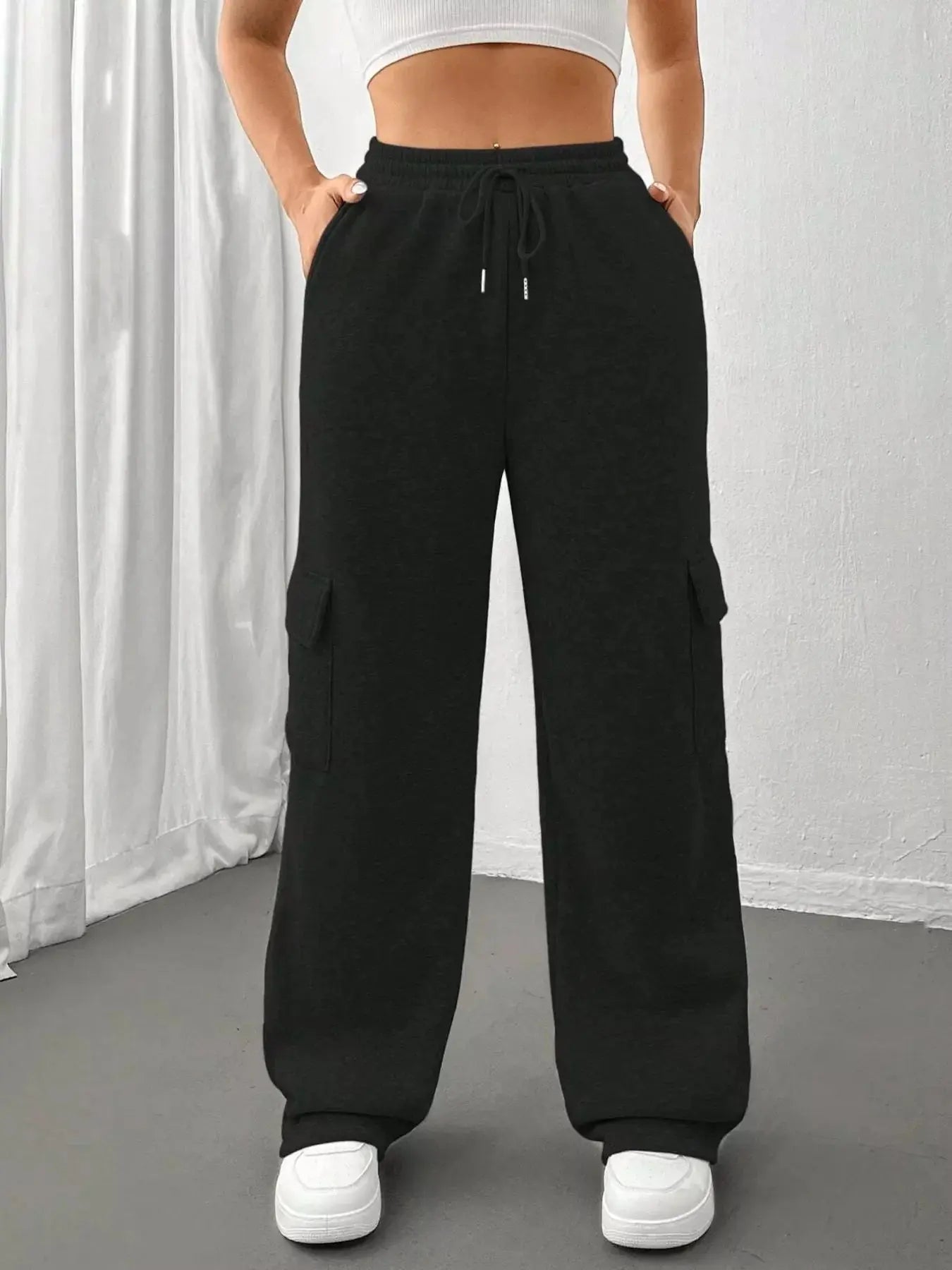 Relaxed Fit Pants with Drawstring Waist Simply Love